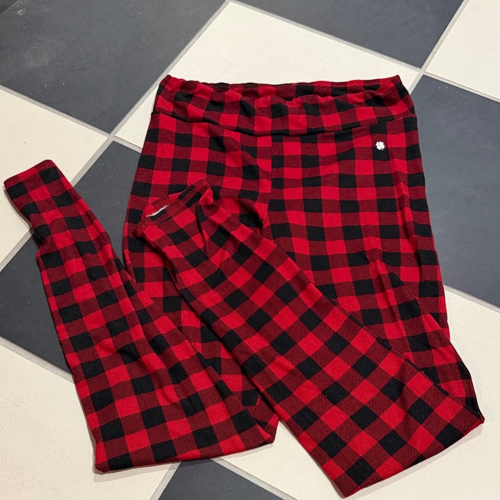 Lucky Brand Red and Black Plaid Pajama Set